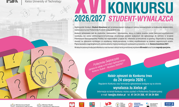 Ruszył nabór zgłoszeń do XVI edycji Ogólnopolskiego Konkursu Student-Wynalazca!
