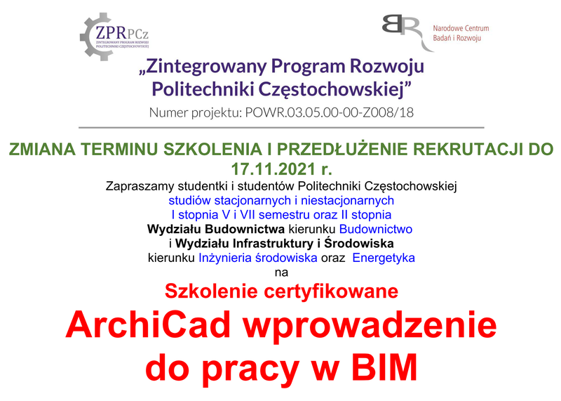 Plakat szkolenie z programu ArchiCAD